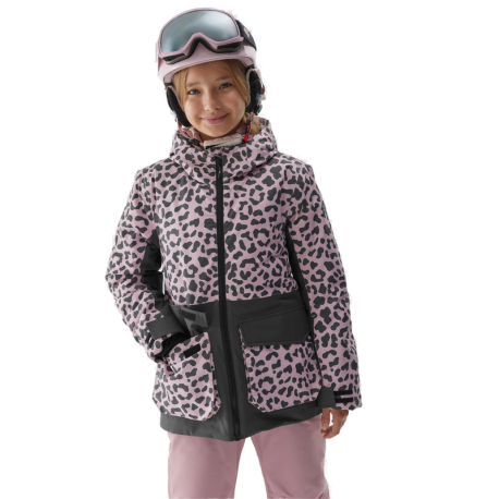 Dívčí lyžařská bunda 4F JUNIOR-TECHNICAL JACKET-JAW23TTJAF357-90A-MULTICOLOUR ALLOVER