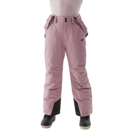 Dívčí lyžařské kalhoty 4F JUNIOR-TROUSERS FNK-JAW23TFTRF353-53S-DARK PINK