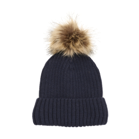 Dětská zimní čepice COLOR KIDS-Hat W. Detachable Fake Fur, total eclipse 741225.7850