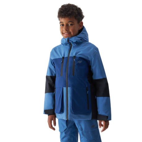 Chlapecká lyžařská bunda 4F JUNIOR-TECHNICAL JACKET-JAW23TTJAM301-33S-BLUE