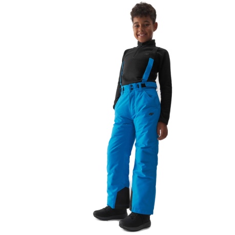 Chlapecké lyžařské kalhoty 4F JUNIOR-TROUSERS FNK-JAW23TFTRM358-35S-TURQUOISE