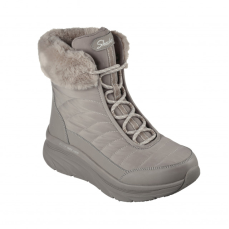 Dámské vysoké zimní boty SKECHERS-D-Lux Walker Winter Solstice dark taupe