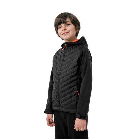 Chlapecká turistická softshellová bunda 4F JUNIOR-BOYS SOFTSHELL JSFM002-20S-DEEP BLACK