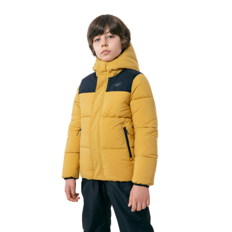 Chlapecká bunda 4F JUNIOR-BOYS JACKET JKUMP004-82S-LIGHT BROWN