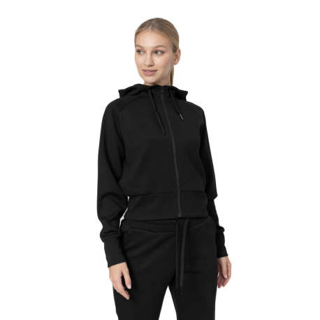 Dámská mikina se zipem 4F-WOMENS SWEATSHIRT BLD027-20S-DEEP BLACK