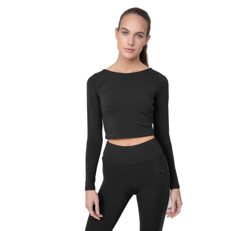 Dámské tréninkové triko s dlouhým rukávem 4F-WOMENS LONGSLEEVE TSDL019-20S-DEEP BLACK