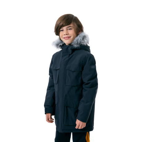 Chlapecká bunda 4F JUNIOR-BOYS JACKET JKUM001-20S-DEEP BLACK