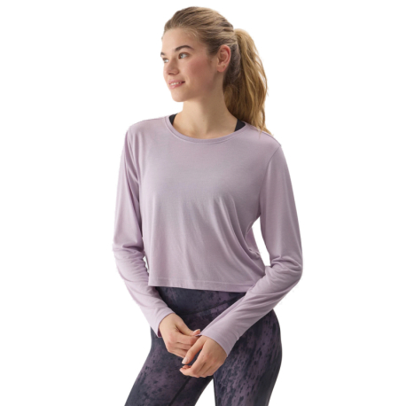 Dámské tréninkové triko s dlouhým rukávem 4F-LONGSLEEVE-4FWSS24TLONF250-52S-LIGHT VIOLET