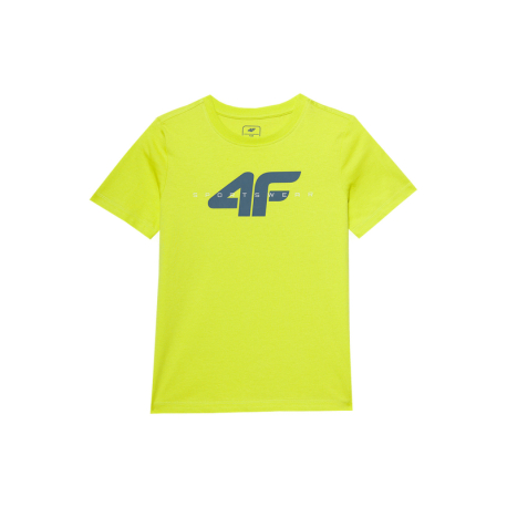 Chlapecké tričko s krátkým rukávem 4F JUNIOR-TSHIRT-4FJWSS24TTSHM1113-72N-LEMON NEON