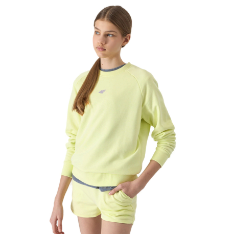 Dívčí mikina 4F JUNIOR-SWEATSHIRT-4FJWSS24TSWSF0920-72S-LEMON