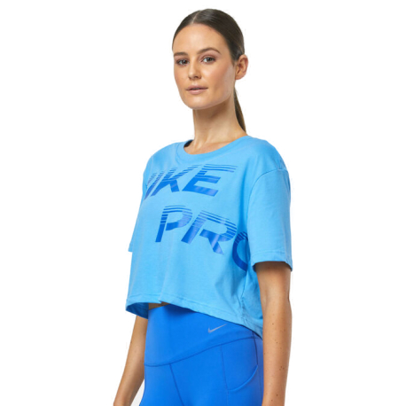 Dámské tréninkové triko s krátkým rukávem NIKE PRO-W   GRX SS-FQ4985-412-UNIVERSITY BLUE