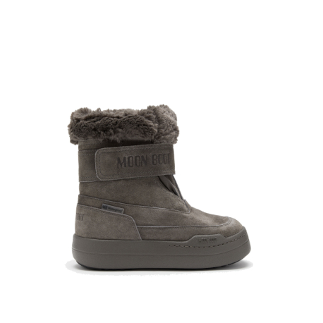 Juniorské vysoké zimní boty MOON BOOT-MB JR PARK STRAP BOOT SUEDE-JR-H005 ANTHRACITE