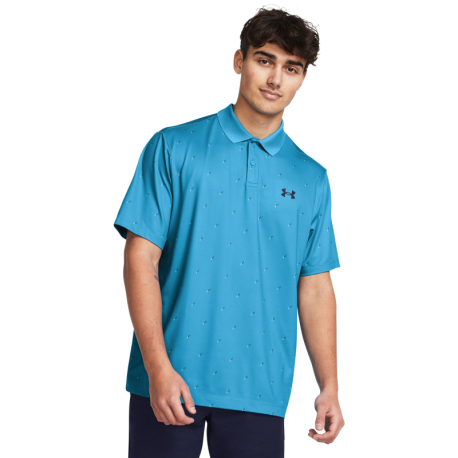 Pánské golfové polo triko s krátkým rukávem UNDER ARMOUR-UA Perf 3.0 Printed Polo-BLU