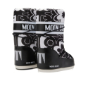 Dámské vysoké zimní boty MOON BOOT-MB ICON FLOWER-NA02 BLACK/WHITE - 