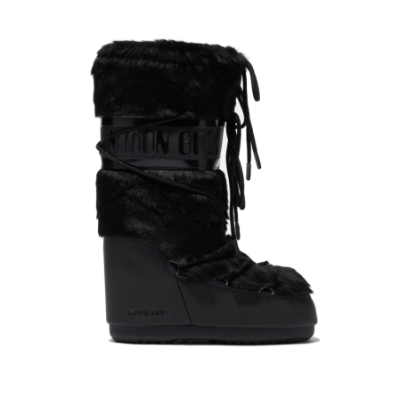 Dámske vysoké zimné topánky MOON BOOT-MB ICON FAUX FUR -N001 BLACK