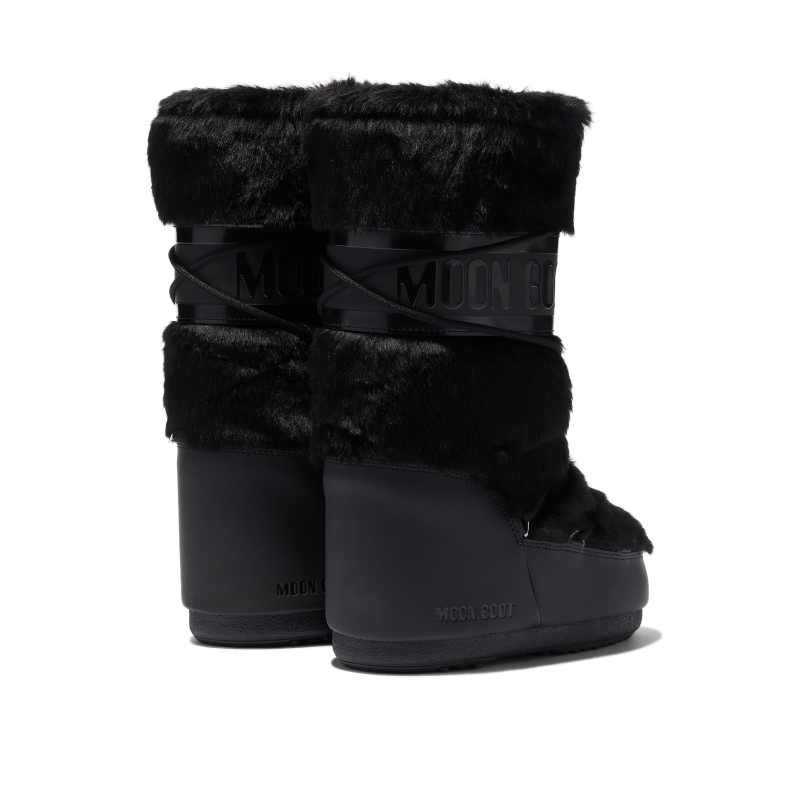 Dámské vysoké zimní boty MOON BOOT-MB ICON FAUX FUR -N001 BLACK - 