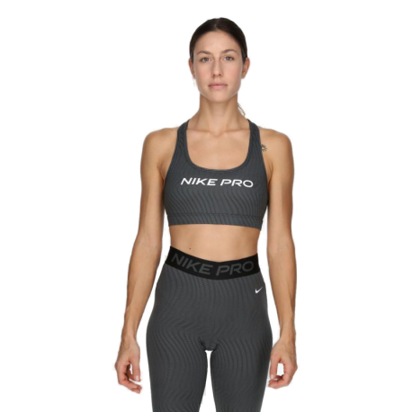 Dámská tréninková sportovní podprsenka NIKE PRO-W   SWSH LGT SPT AOP BRA-FN4708-060-ANTHRACITE