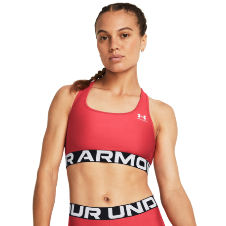 Dámská tréninková sportovní podprsenka UNDER ARMOUR-UA HG Authentics Mid Branded-RED