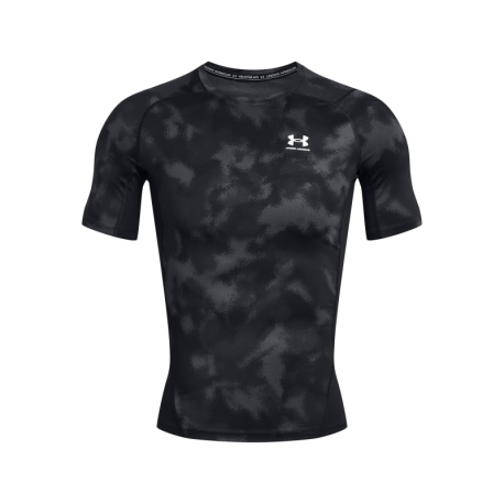 Pánské kompresní triko s krátkým rukávem UNDER ARMOUR-UA HG Armour Printed SS-BLK