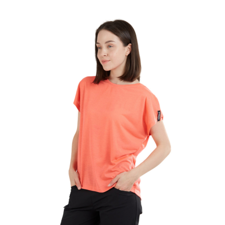 Dámské turistické triko s krátkým rukávem FUNDANGO-Rush T-shirt-352-coral