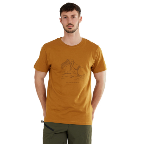 Pánské turistické triko s krátkým rukávem FUNDANGO-Legend T-shirt-240-mustard