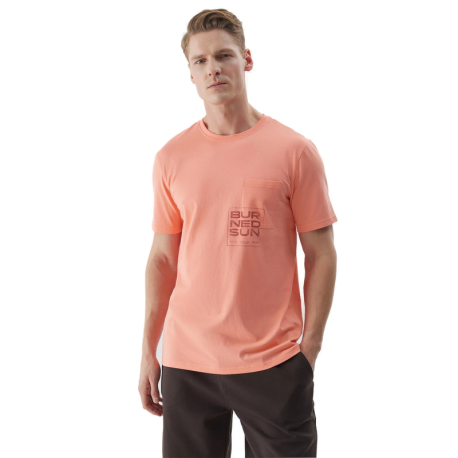 Pánské triko s krátkým rukávem 4F-TSHIRT-4FWSS24TTSHM1284-64S-SALMON CORAL