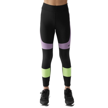 Dívčí legíny 4F JUNIOR-TIGHTS FNK-4FJWSS24TFTIF221-20S-DEEP BLACK