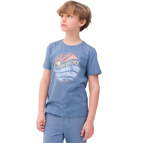 Chlapecké tričko s krátkým rukávem 4F JUNIOR-TSHIRT-4FJWSS24TTSHM1135-32S-DENIM