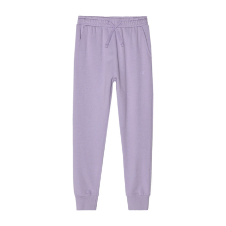 Dívčí tepláky 4F JUNIOR-TROUSERS-4FJWSS24TTROF587-52S-LIGHT VIOLET