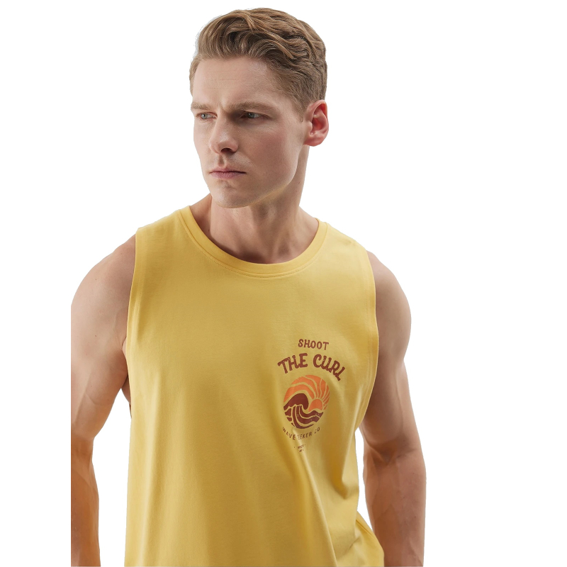 Pánské tílko 4F-TSHIRT-4FWSS24TTSHM1319-71S-YELLOW - 