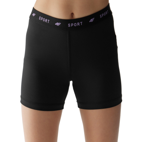 Dívčí tréninkové kraťasy 4F JUNIOR-SHORTS FNK-4FJWSS24TFSHF487-20S-DEEP BLACK