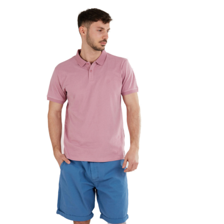 Pánské polo triko s krátkým rukávem FUNDANGO-Incognito Mono Poloshirt-345-raspberry