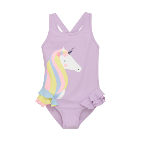 Dívčí plavky COLOR KIDS-Swimsuit W. Application, lavender mist