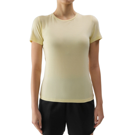 Dámské triko s krátkým rukávem 4F-TSHIRT-4FWSS24TTSHF1267-73S-LIGHT LEMON