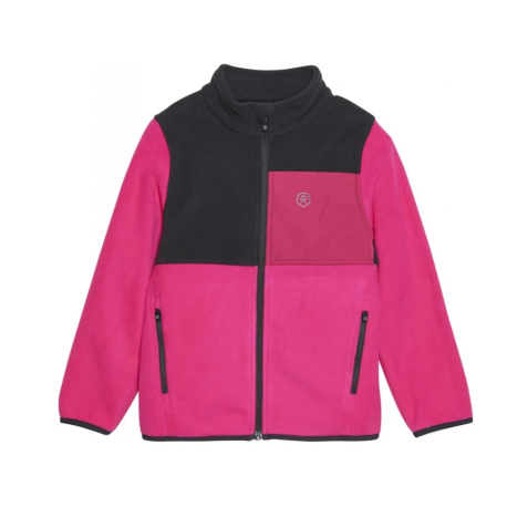 Dívčí flísová mikina se zipem COLOR KIDS-Fleece Jacket - Colorblock, fuchsia purple