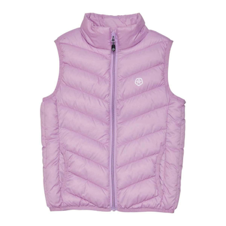 Dívčí vesta COLOR KIDS-Waistcoat Quilted - Packable, violet tulle