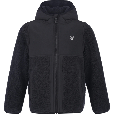 Chlapecká flísová mikina se zipem COLOR KIDS-Teddy fleece jacket, phantom