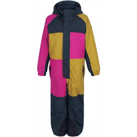 Dívčí zimní overal COLOR KIDS-Coverall colorblock, AF 10.000, festival fuchsia