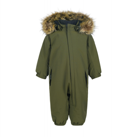 Chlapecký zimní overal COLOR KIDS-Coverall w.fake fur, AF 20.000, dark olive 740620.9526