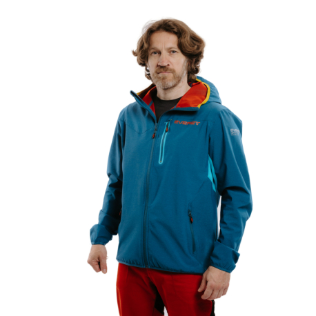 Pánská turistická bunda EVERETT-LightSoftshell M oceanblue