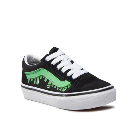 Chlapecká vycházková obuv VANS-UY Old Skool (Suede/Canvas) glow slime black/green