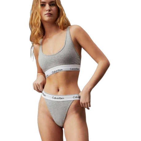 Dámské kalhotky CALVIN KLEIN-STRING THONG-GREY HEATHER