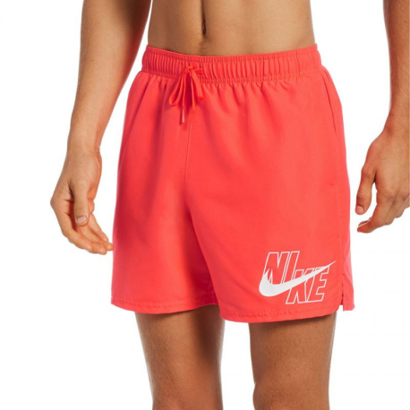 Pánské plavky NIKE SWIM-Logo Lap 5 inch-631- Bright Crimson