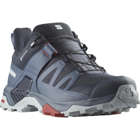 Pánská nízká turistická obuv SALOMON-X Ultra 4 GTX carbon/bering sea/pearl blue