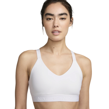 Dámská tréninková sportovní podprsenka NIKE-W NK DF INDY MED SPT BRA-FD1065-100-white