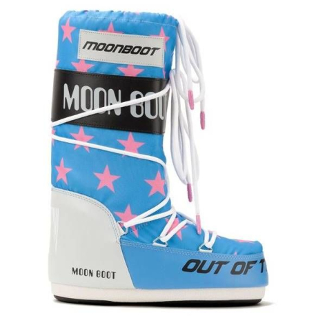 Vysoké zimní boty MOON BOOT-ICON RETROBIKER, 002 pink stars