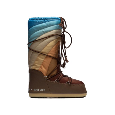 Dámské vysoké zimní boty MOON BOOT-ICON RAINBOW, 001 shitake/brown-blue