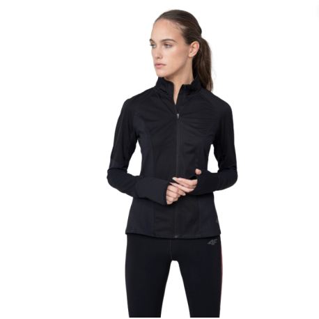 Dámská běžecká mikina se zipem 4F-WOMENS FUNCTIONAL SWEATSHIRT BLDF011-20S-DEEP BLACK