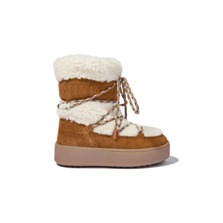 Dívčí kotníkové zimní boty MOON BOOT-JTRACK TUBE SHEARLING, 001 whisky/off white