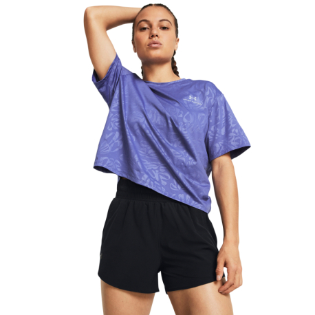 Dámské tréninkové triko s krátkým rukávem UNDER ARMOUR-Rush Energy Emboss Crop SS-PPL